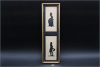 Antique Framed "Gent & Lady" Silhouette Art