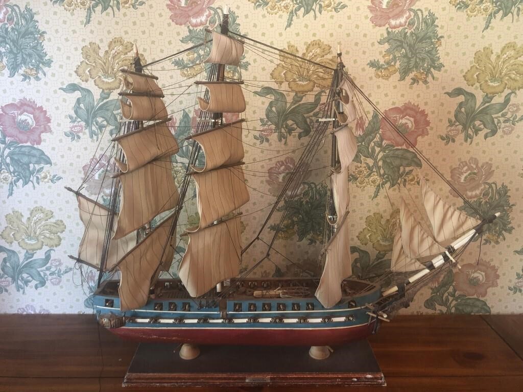 36X30 INCH SHIP MODEL OF THE U.S. FRIGATE