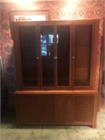 2- PIECE LIGHTED HUTCH.  SHOWCASE IS 58X15X49 A