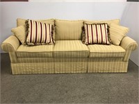 Ethan Allen yellow striped sofa