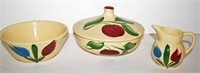 3 Pcs. Watt - Covered Dish, Creamer, Bowl