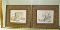 2 Vintage Butterfly Pictures  15 x 13