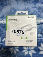 BELKIN LIGHTNING TO USB A CABLE RETAIL $20