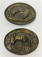 1980 and 1981 Hesston Belt Buckles