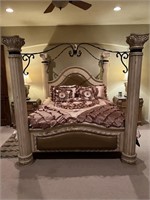 Queen Size Bedding with Throw Pillows and Curtains