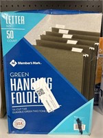 MM green hanging folders 50ct