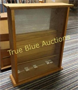 Wood Shelf Display Case with Glass Enclosure