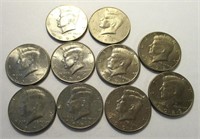 (10) Kennedy Half Dollars 1972-2000