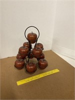 Iron Look Display Stand & Wooden Apples