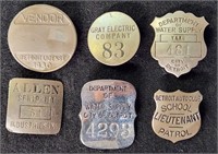 Vintage Detroit Vendor License Employee Badge Lot