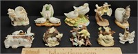 Porcelain; Bisque & Resin Animal Figures Lot