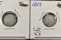 (2) Capped Bust Silver Half Dimes: