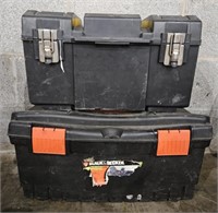 Plastic Tool Boxes 22" and 18" (bidding 2 times