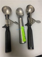 LOT OF 3 ICE CREAM/PORTION DISHERS