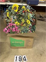 Box of flowers & wreaths