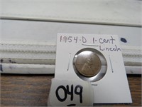 1954 - D Lincolon Cent F  Wheatie