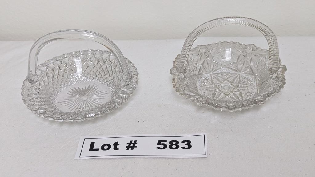 VINTAGE PRESSED GLASS BASKETS