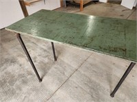 8' Wooden Tall Table with Screw-In Pipe Legs
