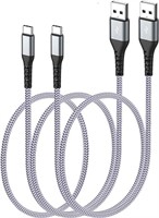 2-Pack 3ft USB C Cable, 3A Fast Charging, USB A to