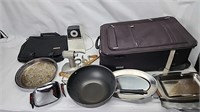 Kitchen iteam lot with suitcase
