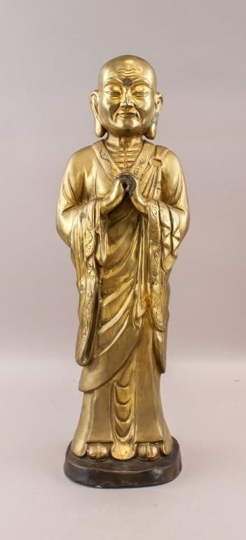 Chinese Gilt Bronze Standing Buddha Ming Era