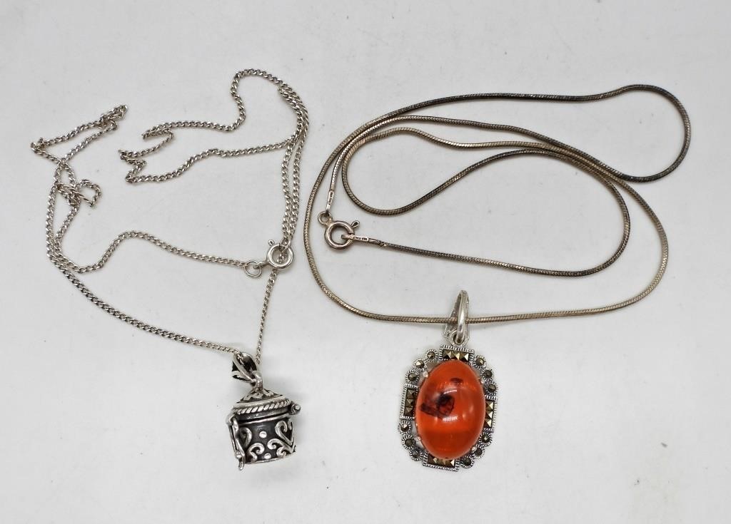 2 CUTE STERLING NECKLACES