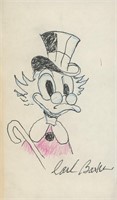 Scrooge McDuck hand drawn signed sketch. GFA Authe