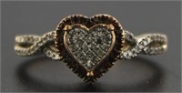 10kt Rose Gold White & Chocolate Diamond Ring