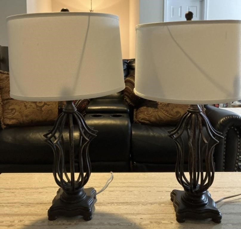 Pair of Metal Based Table Lamps