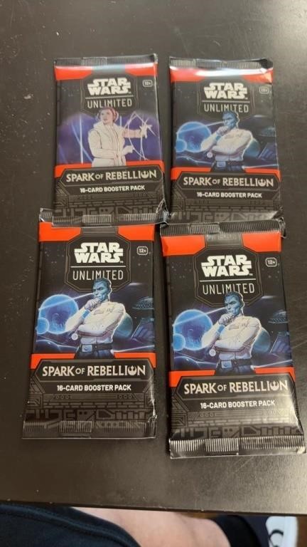 4 Packs of Star Wars Unlimited Spark of Rebellion
