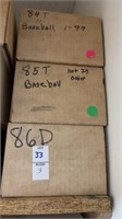Lot of 3 Boxes of Baseball Cards 84/85/86