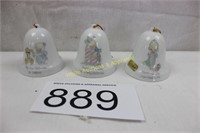 1985 Precious Moments Christmas Ornament Bells