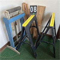 Roller Stand and Saw Horses with Wood