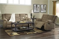 Ashley Tulen Mocha Reclining Sofa & Love Seat