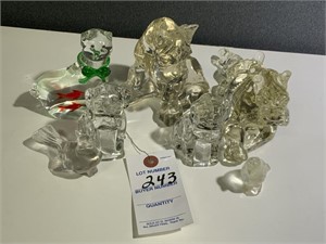 VTG Clear Glass Animal Figurines