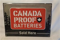 Canada Batteries Tin Sign