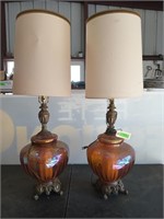 Pair of carnival luster 46" lamps