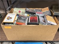 Large box of books on cassette tape and CD
