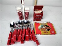 coca-Cola collectibles including flatware,