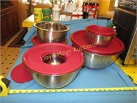 4pc Stainless Mixing Bowl Set w/ Accessories