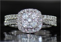 Cushion Cut 1.25 ct 2 pc Diamond Bridal Set