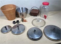 assorted pan lids & more