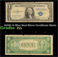 1935G $1 Blue Seal Silver Certificate Grades f+ Mo