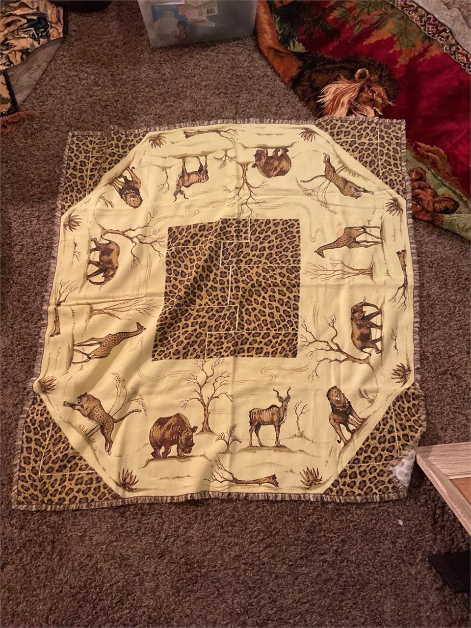 Vintage Handmade African Savannah Tablecloth