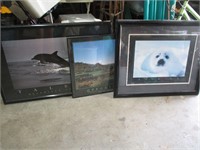 LOT OF 3 LARGE FRAMED ART