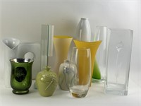 Large Lot Of Glass & Ceramic Vases