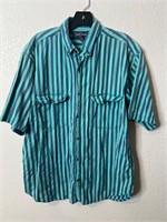 Vintage Shah Safari Striped Button Up Shirt