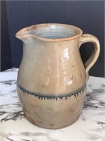 Stoneware  one Blue ring  Pitcher
