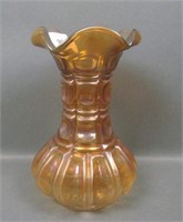 Imperial Honey Amber Three Row Ruffled Vase