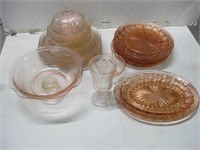Vtg Pink Glass Shown Largest 10" Diam See Info